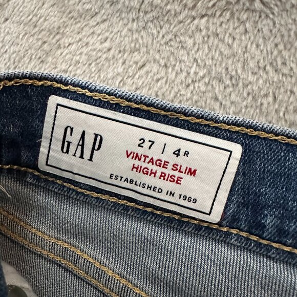 Gap Vintage Slim Straight High Rise Jeans Women's size 27/4 Regular - Picture 4 of 10